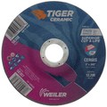 Weiler 5" x .045" TIGER CERAMIC Type 27 Cutting Wheel CER60S 7/8 A.H. 58307